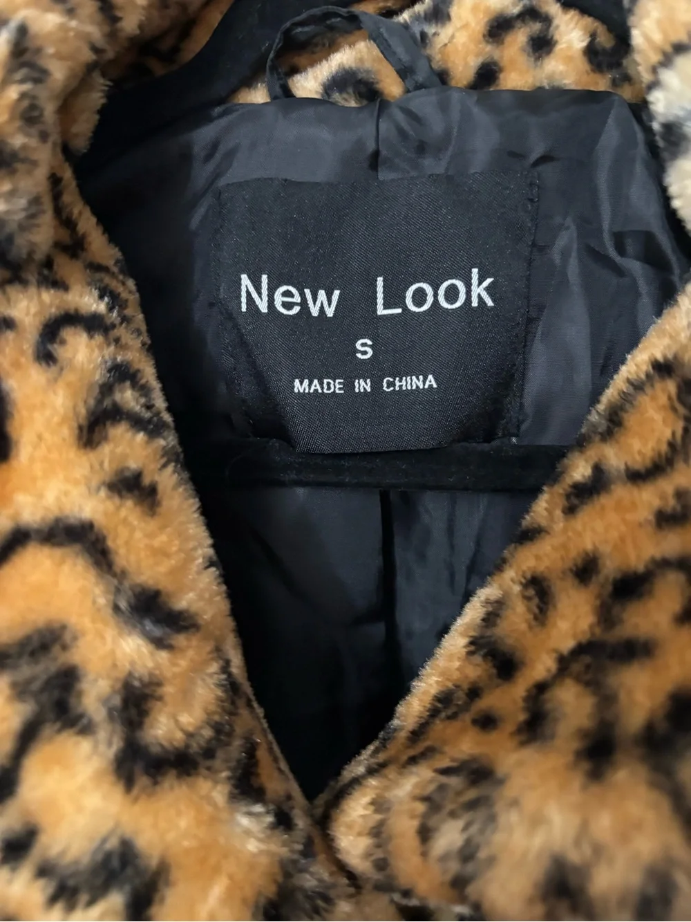 New Look Women’s Leopard Print Faux Fur Jacket - Tan & Black